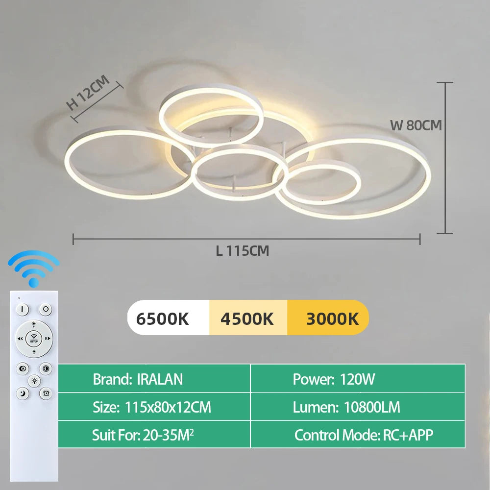 Dimmable LED Ceiling Lamp – Remote Control 5 Sizes