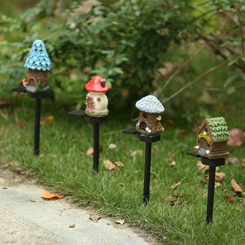 New LED Cartoon Creative Mushroom Lamp Outdoor Waterproof Atmosphere Decorative Floor Plug in Light Solar Garden Landscape Light