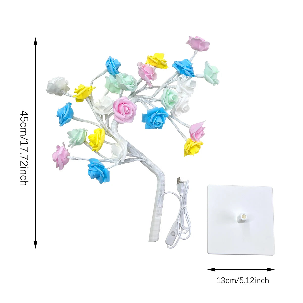 LED Rose Tree Night Light – USB Girls Bedroom Party Decor