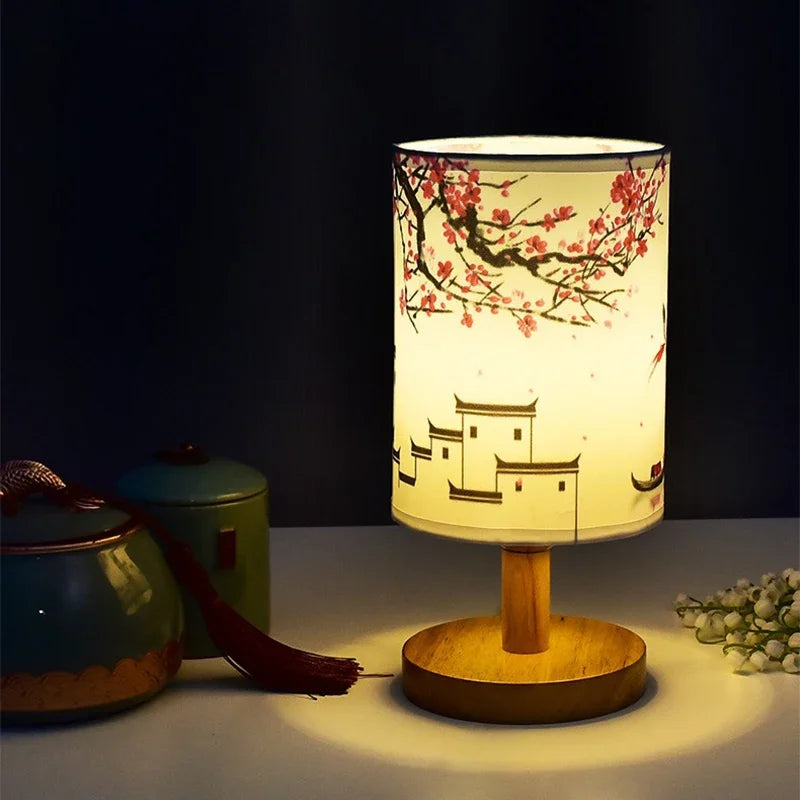 LED Square Fabric Table Lamp – Dimmable Touch Bedside Light