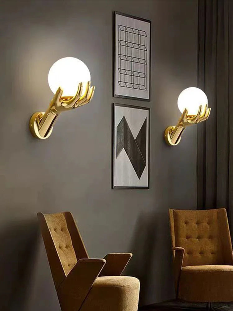 Gold LED Bedside Wall Lamp – Frosted Glass