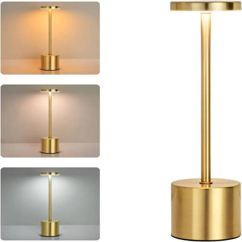 Rechargeable LED Metal Table Lamp – 3-Colour Stepless Dimming