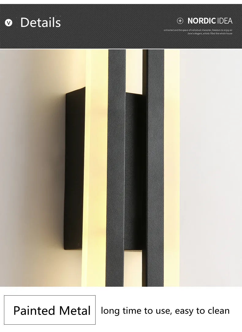 Dimmable 3-Colour LED Wall Lamp – Black or Gold