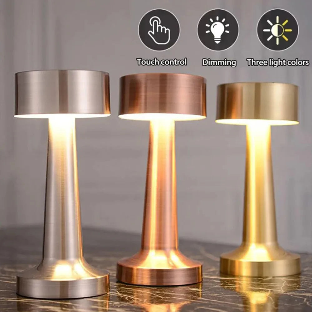 Wireless LED Table Lamp – Touch Dimming 3-Level Rechargeable