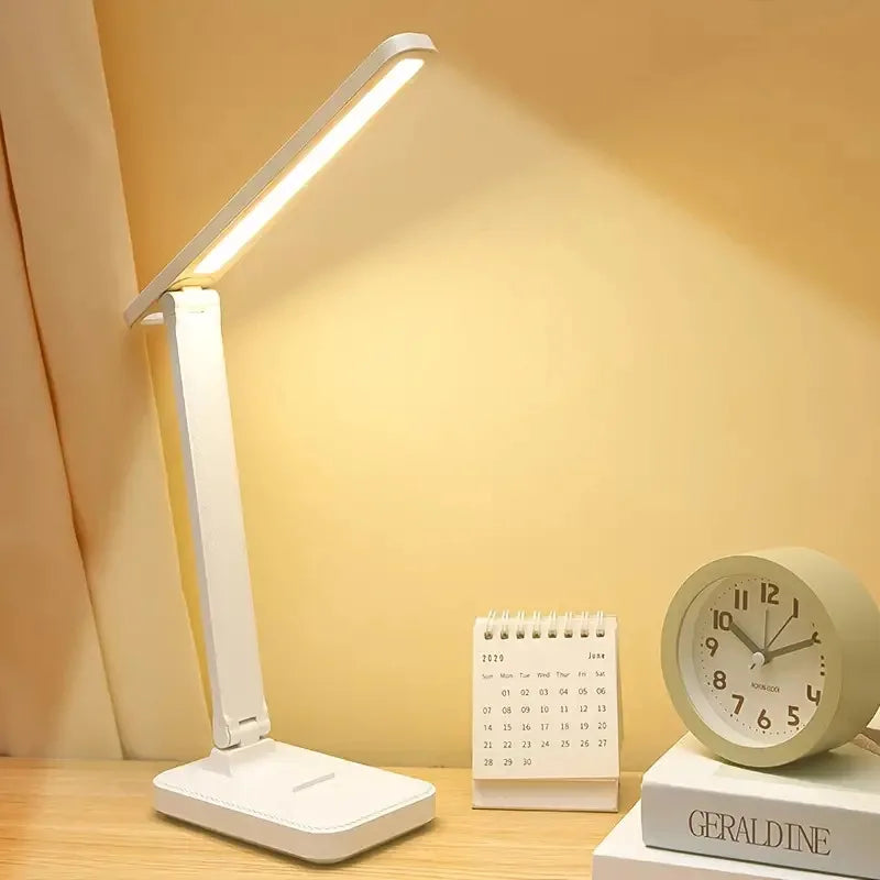 Foldable LED Desk Lamp – Stepless Dimmable USB Rechargeable Touch