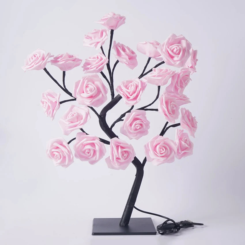 LED Rose Tree Night Light – USB Girls Bedroom Party Decor