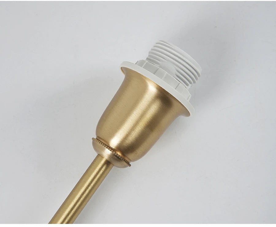 Retro Copper Wall Lamp – Fabric Shade Gold White