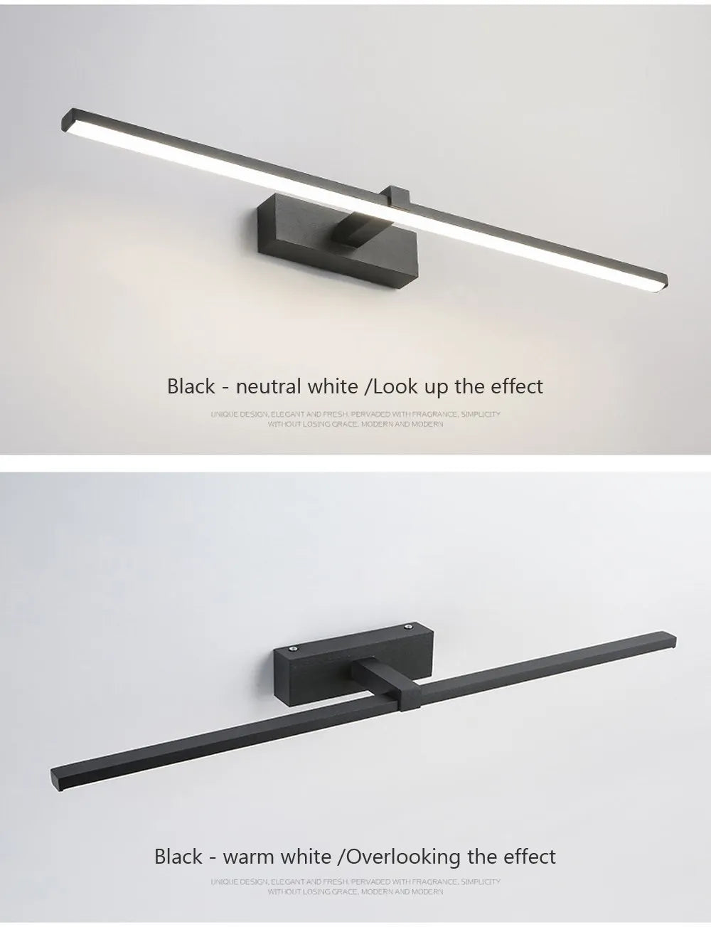 LED Bathroom Vanity Lamp – Touch Switch Black White
