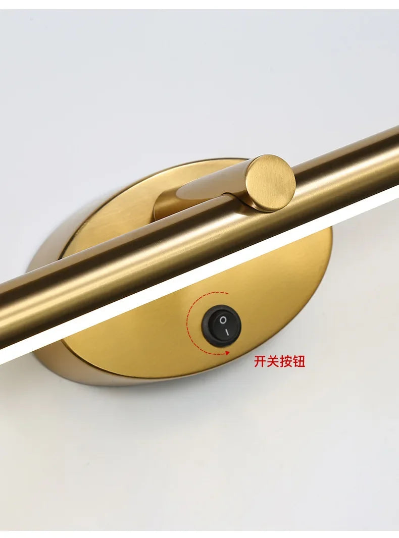 LED Bathroom Mirror Lamp – Touch Switch Black Gold