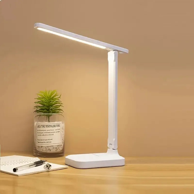 Foldable LED Desk Lamp – Stepless Dimmable USB Rechargeable Touch