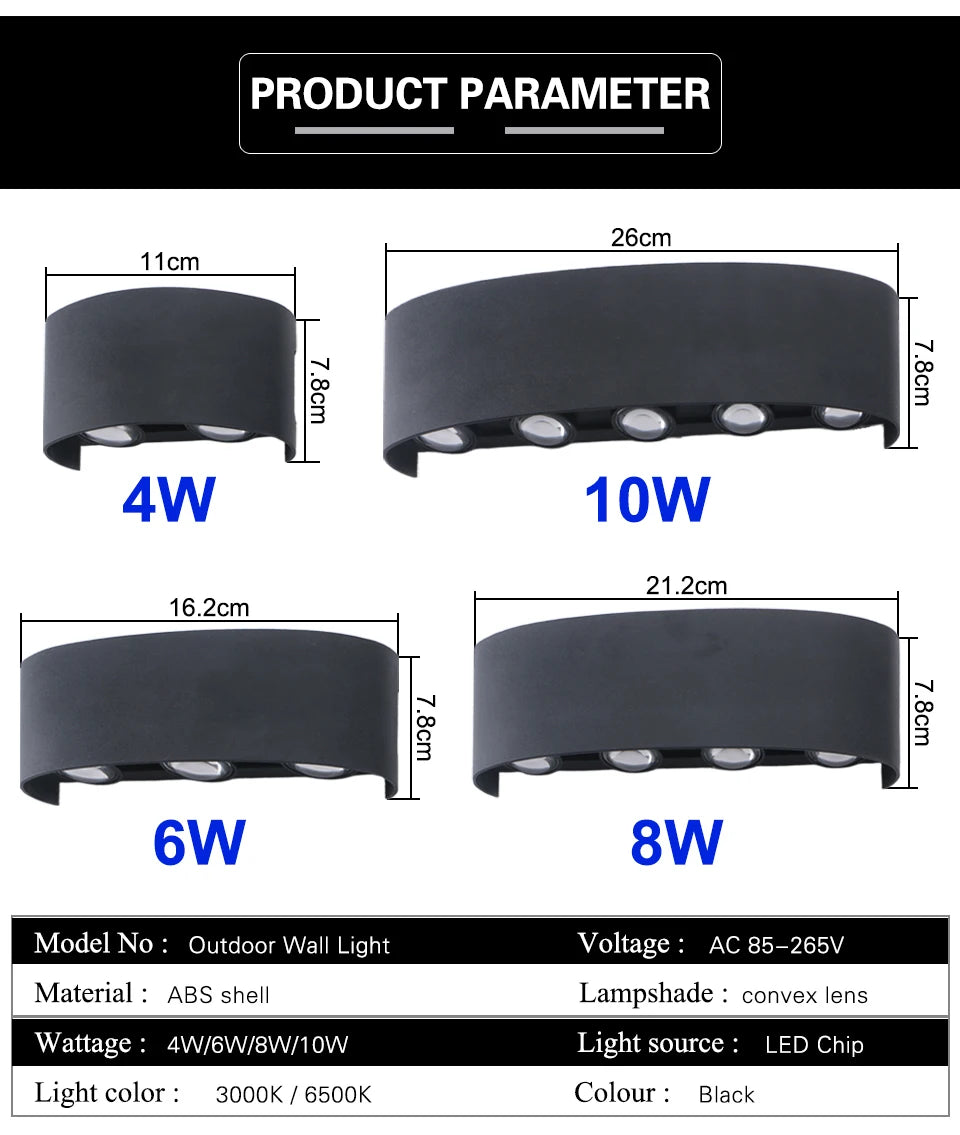 LED Outdoor Wall Lamp Up Down – Garden & Porch