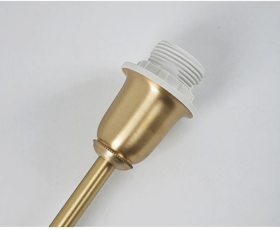 GoldenWatt retro copper wall lamp E14 bulb socket detail with a metallic gold finish and white screw thread