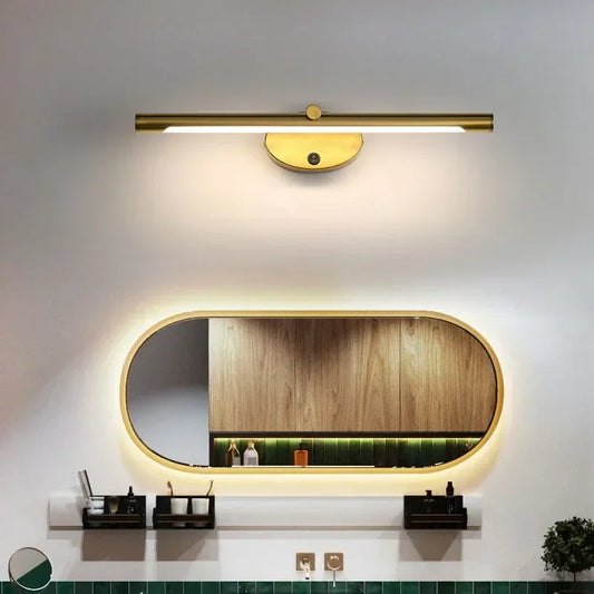 LED Bathroom Mirror Wall Sconce – Touch Switch Black Gold Aluminum Acrylic Vanity Bedroom Kitchen Wall Lamp