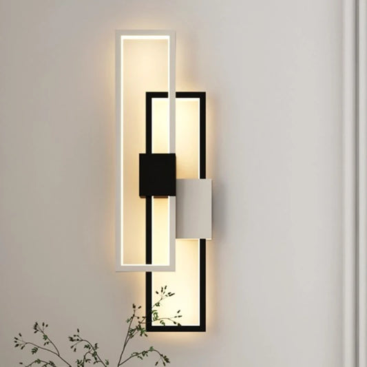 Modern LED Wall Light Fixture – Black Gold White Iron Acrylic Bedroom Study Staircase Corridor Indoor Sconce
