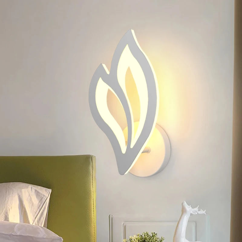 Modern White LED Wall Sconce – Touch Switch Acrylic Shade Energy Saving Up Down Light Living Room Bedroom Lamp
