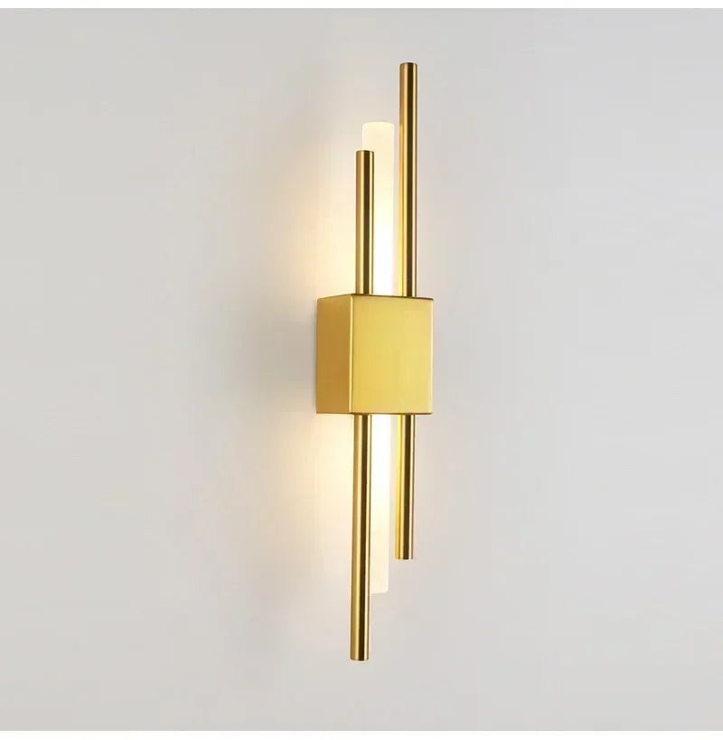 Nordic LED Wall Sconce in Black Gold and White – Iron Acrylic Up Down Indoor Bedroom Living Room Light Fixture